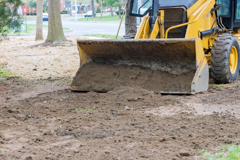 Grading equipment in use